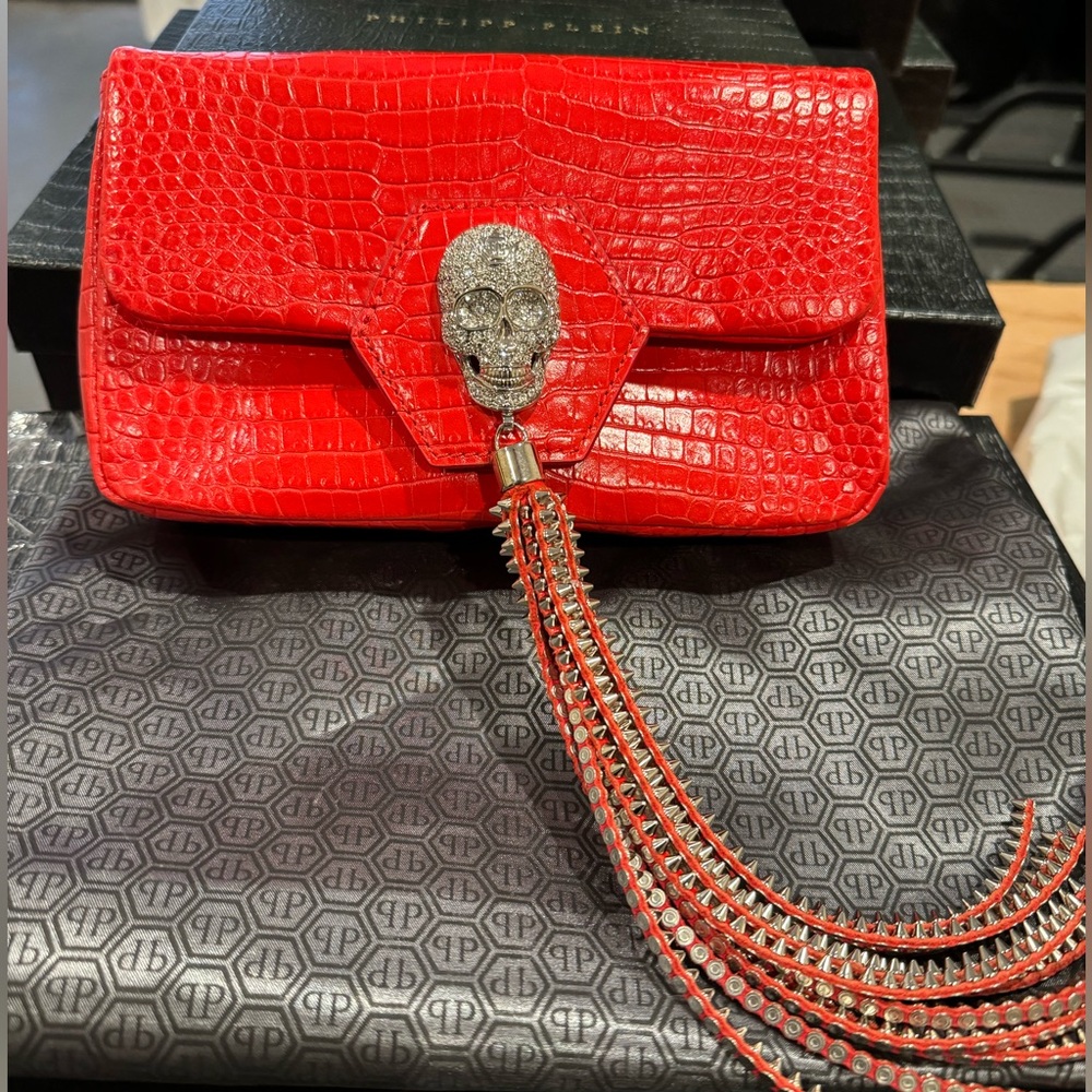 PHILIPP PLEIN MINI SHOULDER SKULL CRYSTAL